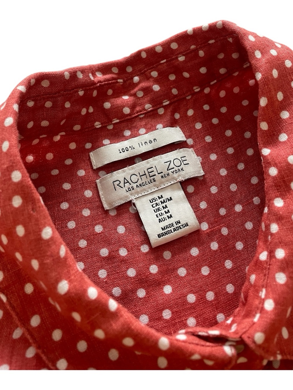 Rachel Zoe 100% Linen Short Sleeve Button-Up Blouse - Picture 5 of 6